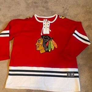 Fanatics Red and White Kids Hockey Jersey